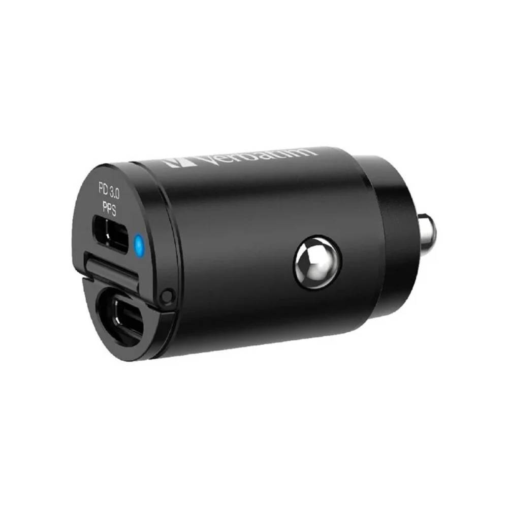 雙端口30W Type C PD & QC 3.0丨迷你汽車充電器丨車充丨Verbatim丨中國製造丨66524
