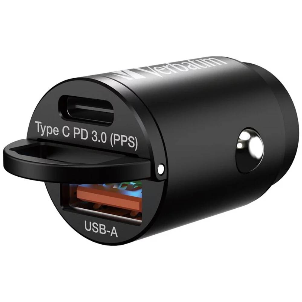 雙端口丨33W PD & QC 3.0丨迷你汽車充電器丨車充丨Verbatim丨中國製造丨66681