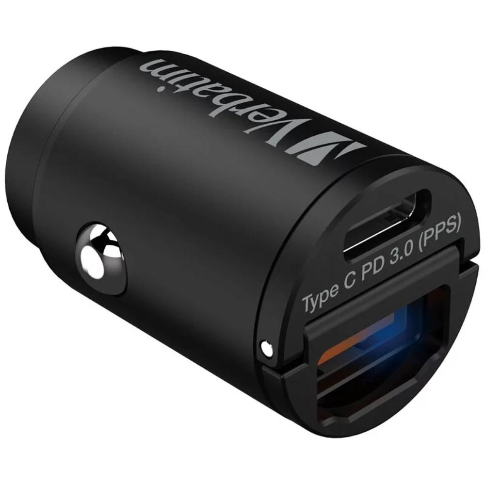 雙端口丨33W PD & QC 3.0丨迷你汽車充電器丨車充丨Verbatim丨中國製造丨66681